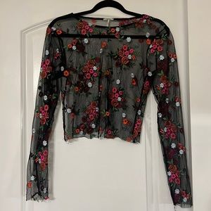 Kimchi Blue - Long Sleeve Embroidered Top - Size Medium